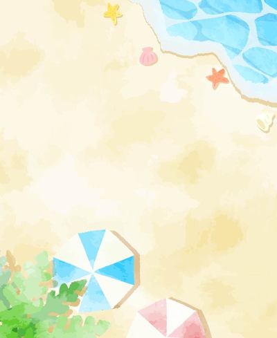 美丽的水彩海背景插图
