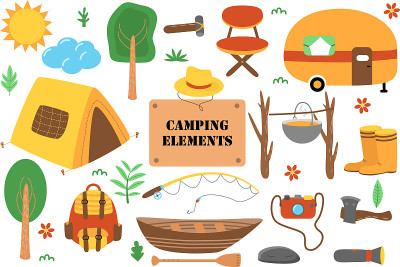 set of isolated camping elements part 2 - vector i