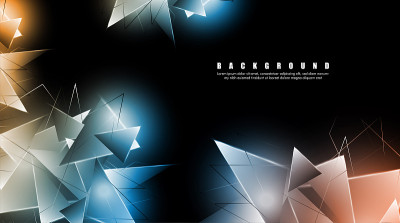 abstract background with glowing triangles that ov