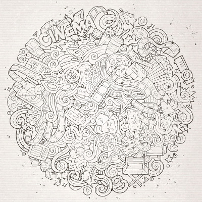 卡通涂鸦电影插图