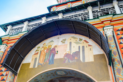 三一Sergius Lavra在Sergiyev Posad，莫斯科区，俄罗斯。联合国教科文组织世界