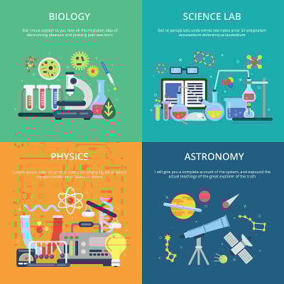 带有科学符号的概念图片。学校实验室进行检测和分析