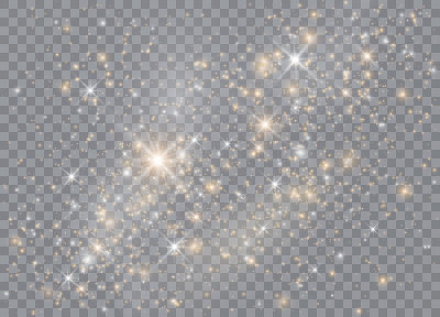 光辉光效应恒星。透明背景上的矢量闪光。圣诞节的抽象模式。闪光魔法尘粒