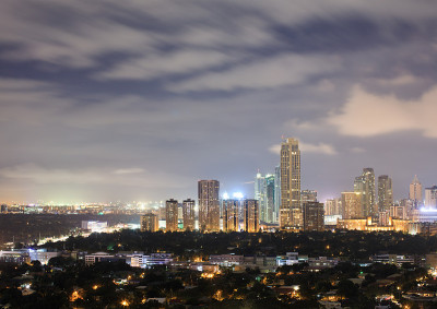 马卡蒂的夜景，大马尼拉的商业区