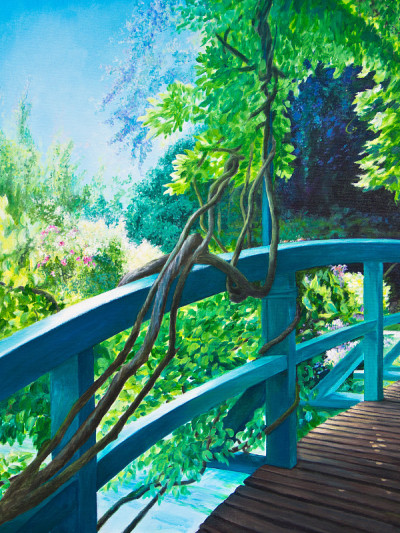 Giverny Water Lily Pond的桥