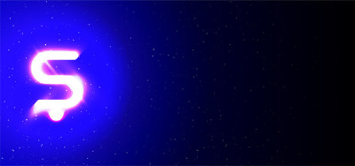 超级辉光霓虹灯字体土耳其字母S蓝色。现实的霓虹灯爆炸。