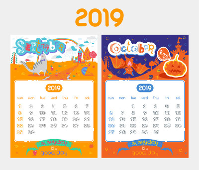2019年卡通日历设计