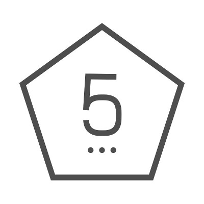 现代五项，方线矢量图标。
