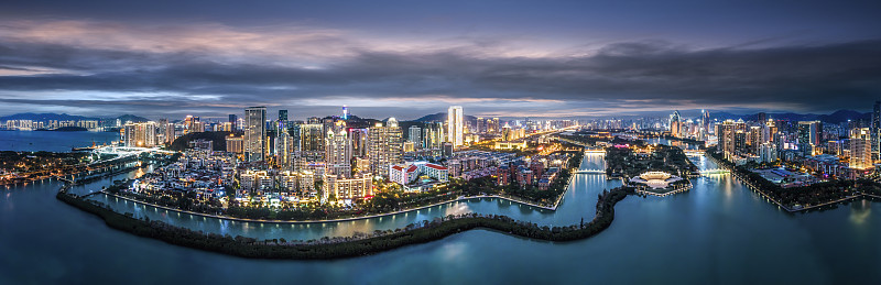 厦门城市夜景航拍