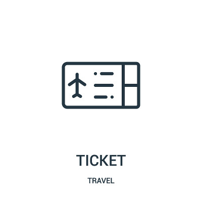 ticket icon vector from travel collection. Thin li