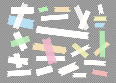 Colorful different size sticky paper, adhesive, ma