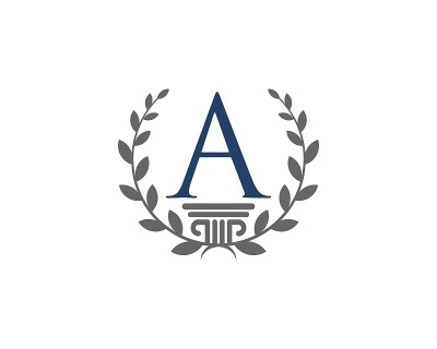 圆圈小麦与一个字母的首字母和法律支柱内