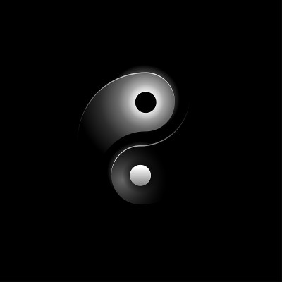 阴阳在黑色背景上