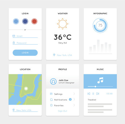 Clean White Mobile Web UI Kit