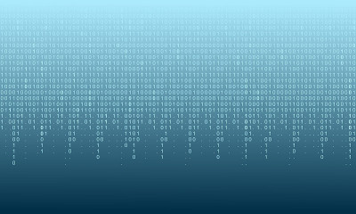 下落二进制代码背景。数字技术墙纸。