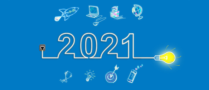 新年快乐。在2021年开始。三维演示