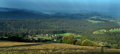 从Ochodzita向Jaworzynka望去。Koniaków, Silesian Beskids