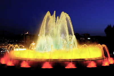 在Barcelona.Spain喷泉。