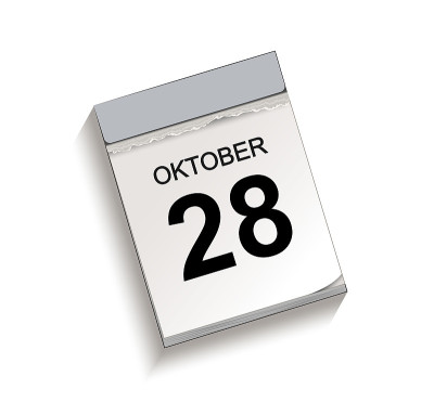 日历，撕下来的日历，日期是10月28日