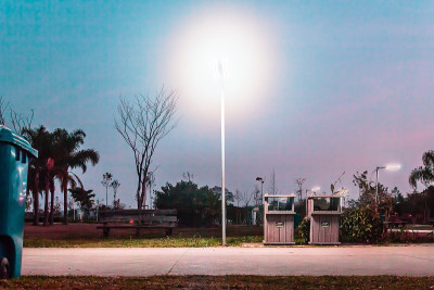 Villa-Lobos公园晚上在圣保罗(圣保罗)，巴西