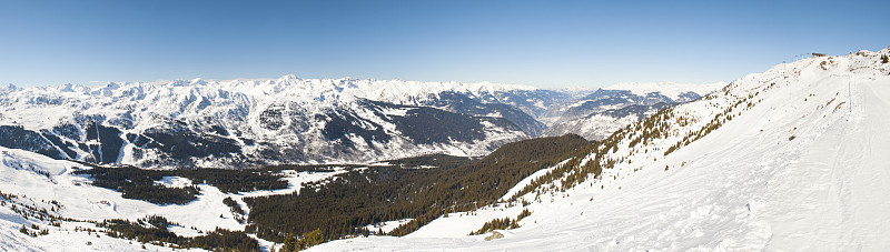 雪山山谷的景色