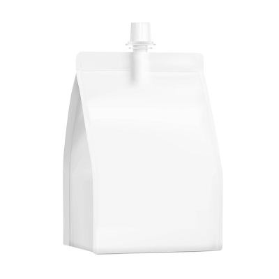 Food pouch bag with safety cap isolated on white b