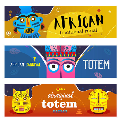 African ritual banners set