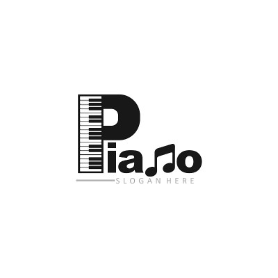 钢琴标志图标矢量插图模板