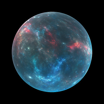 充满活力的系外行星抽象背景孤立在黑色上
