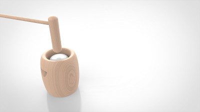 mortar and pestle left 3d rendering