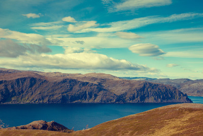 峡湾的景色。挪威美丽的大自然。Mageroya岛。Nordkapp。