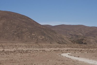 阿塔卡马沙漠Cerro Pintados的岩石雕刻