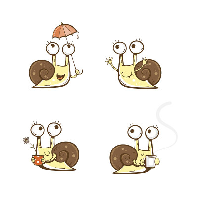 卡通蜗牛。