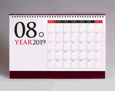 简单的桌面日历2019 - 8月