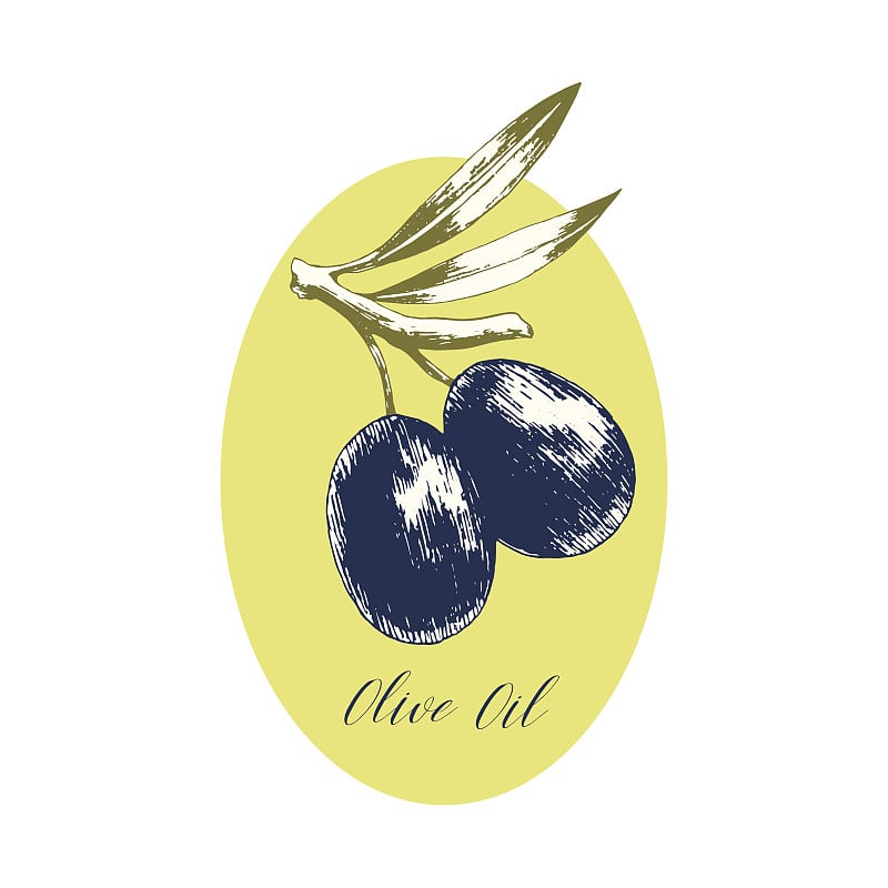 Oval olive oil label.