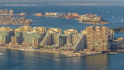 朱美拉棕榈岛的鸟瞰图