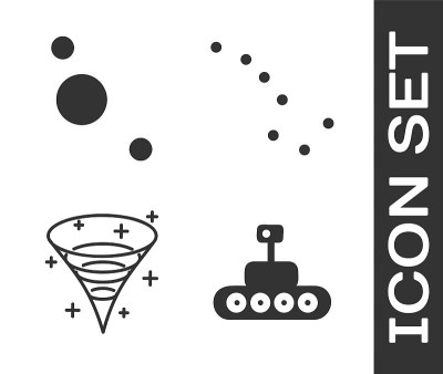 Set Mars rover, Solar system, Black hole and Great