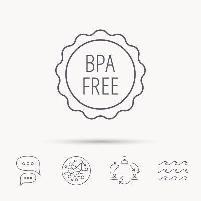 BPA免费图标。双酚a的塑料的迹象。