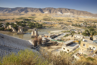 Hasankeyf地区的风景。土耳其安纳托利亚的古住宅区