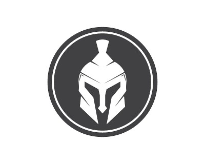 斯巴达头盔标志图标矢量插图设计