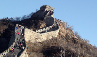 中国长城八达岭段，蓝天景象在中国北京