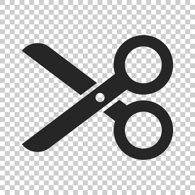剪平的图标。剪刀矢量插图。