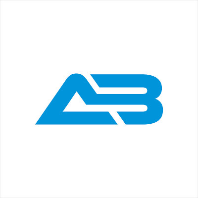 首字母AB标志向量蓝色