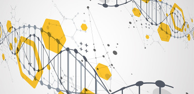 抽象未来主义背景的设计作品。
带有DNA分子的科学模板、墙纸或横幅。
