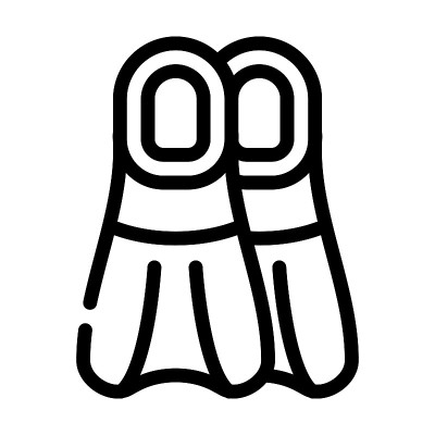 鳍为游泳线图标矢量插图