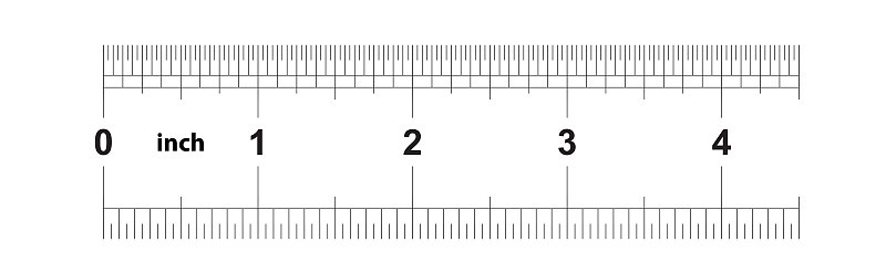 Ruler 4 inches, Imperial and Metric sistem size in