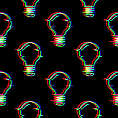 Vector seamless pattern with Light Bulb line symbo