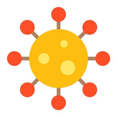 病毒或细菌载体插图，平面风格图标