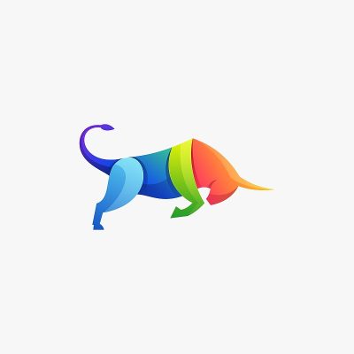 矢量插图强公牛梯度彩色风格。