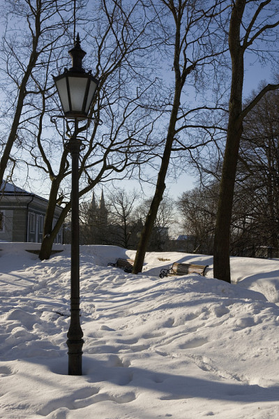 Kuberneri，又名总督的花园，Toompea，爱沙尼亚塔林下大雪